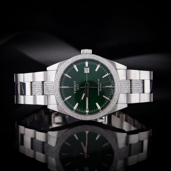 Emerald Elegance Diamond Timepiece
