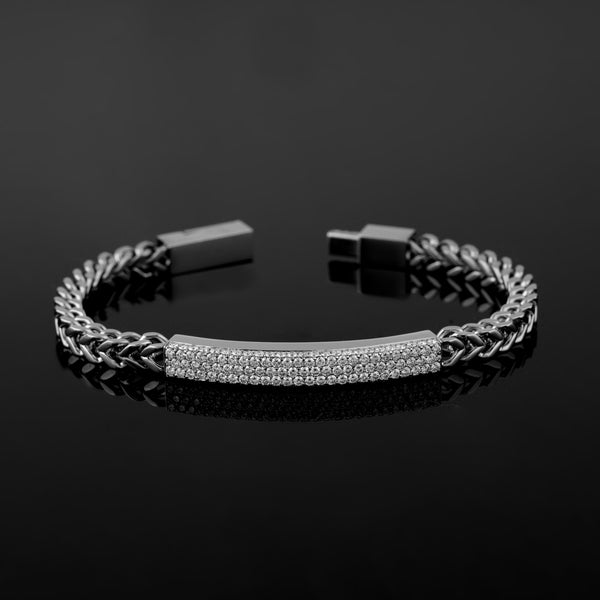 Owerri Surgical Stainless Steel Bracelet with Moissanite Diamonds