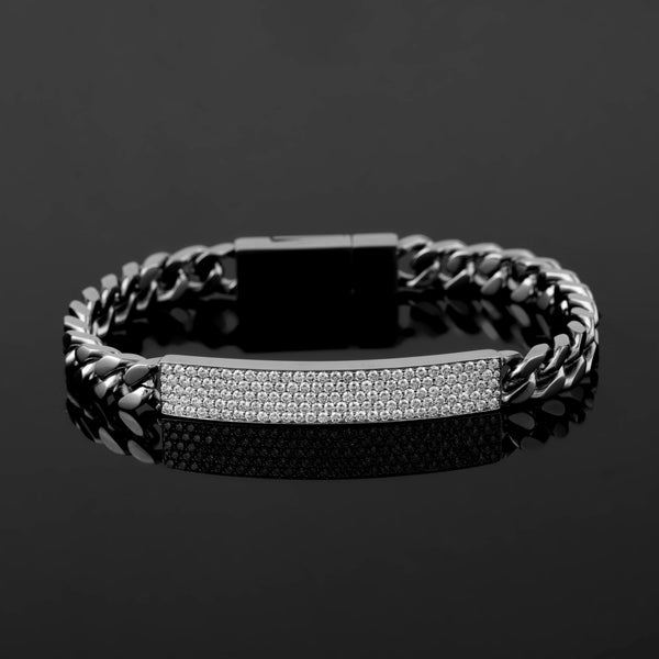 Co Raised Cuban Bracelet in Stainless Steel