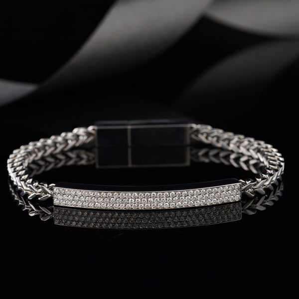 Elegant Stainless Steel Diamond Bracelet with Moissanite Diamonds