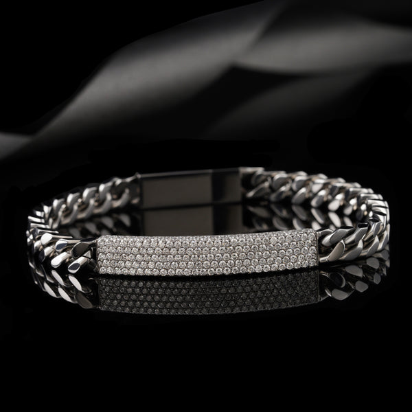 Cuuban Surgical Stainless Steel Diamond Bracelet