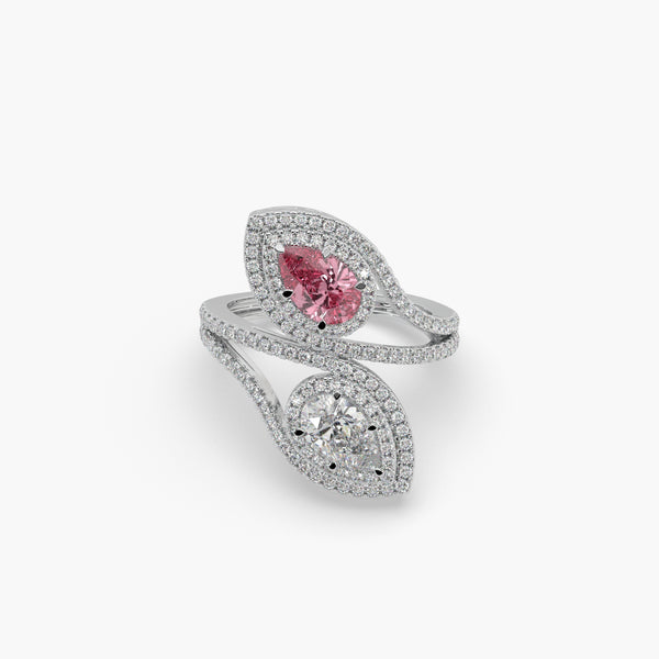 Dual Pear-Shaped Diamond Ring