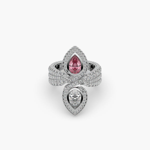 Dual Pear-Shaped Diamond Ring