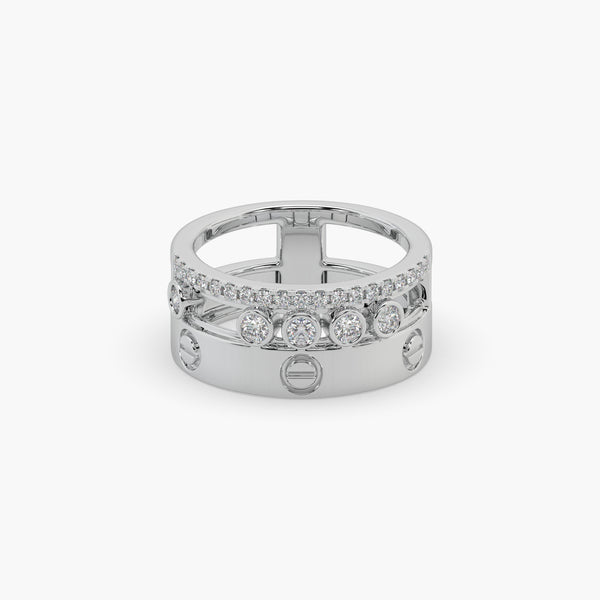 Multi-Layer Diamond Ring