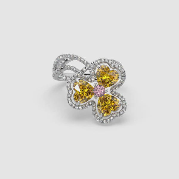 Golden Clover Diamond Ring